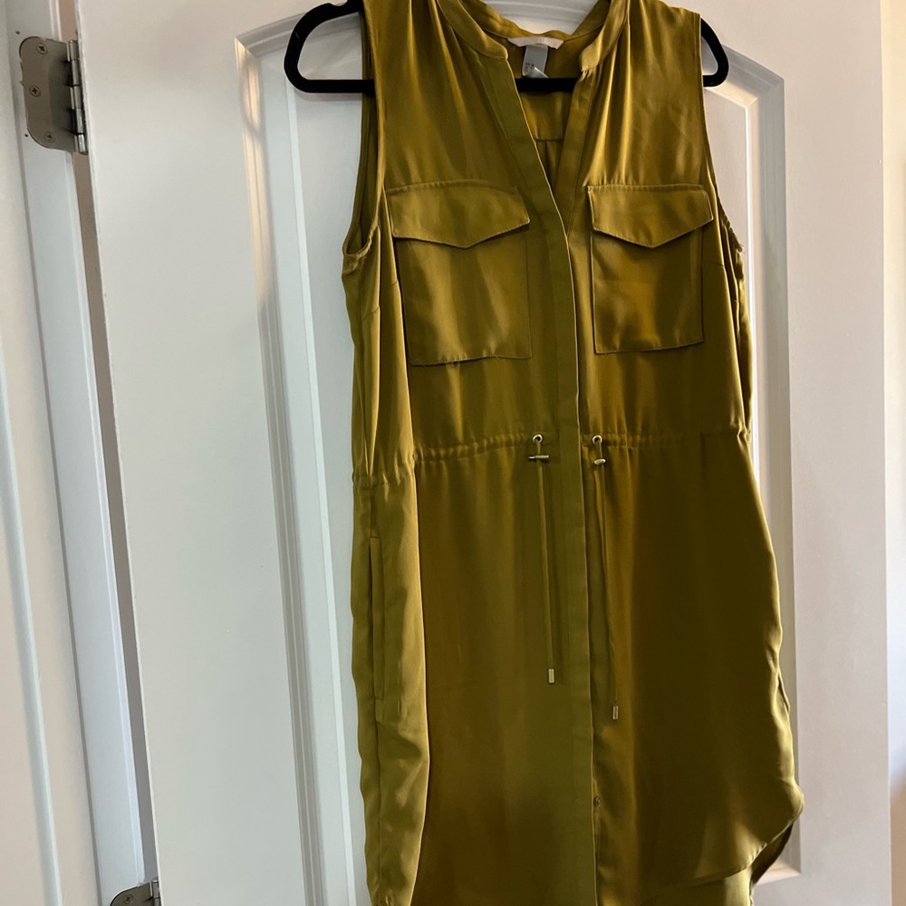 H&M olive green work dress